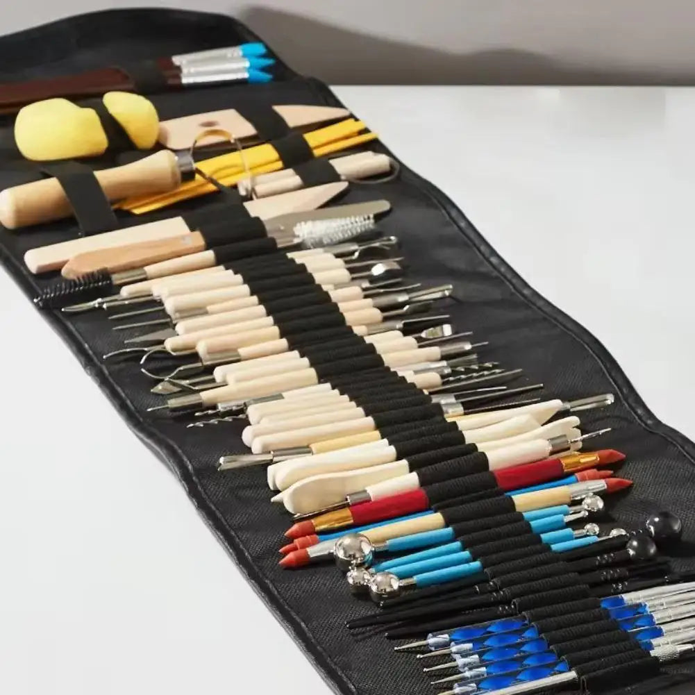 61-Piece Pottery Clay Sculpting & Carving Tools Kit