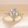 Huitan Gold Waterdrop Cubic Zirconia Ring – Women's Wedding Band