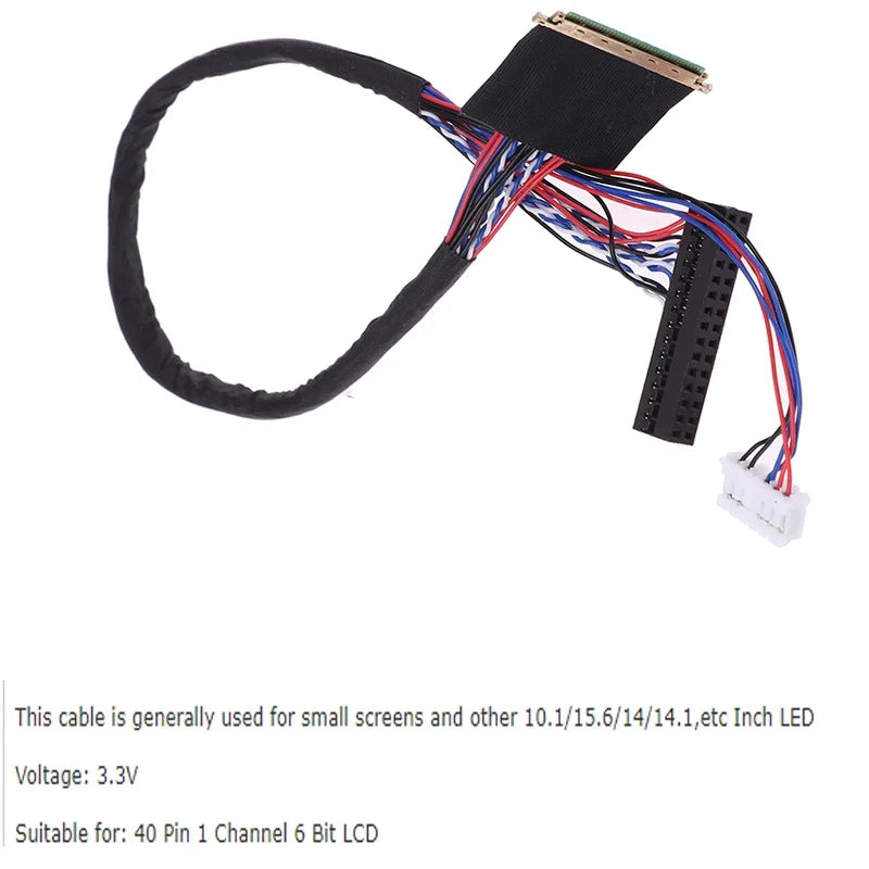 40-Pin LVDS Cable 6-Bit 2-Channel LCD LED Display | 25cm