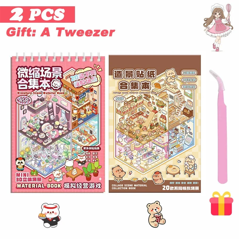 20-in-1 3D Cartoon Sticker Scene Book | DIY Creative Gift for Kids