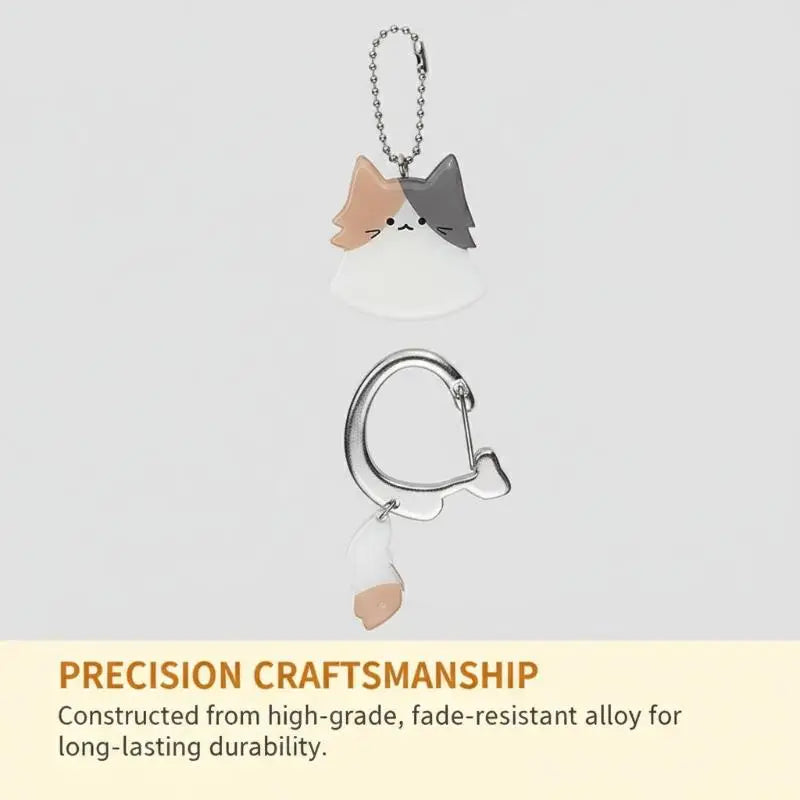 2-Pack Wagging Tail Cat Keychain | Cute Moving Pendant Carabiner