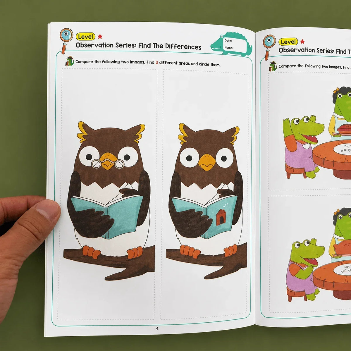 Find Differences Puzzle Book 32 Pages Kids Observation Training Game
