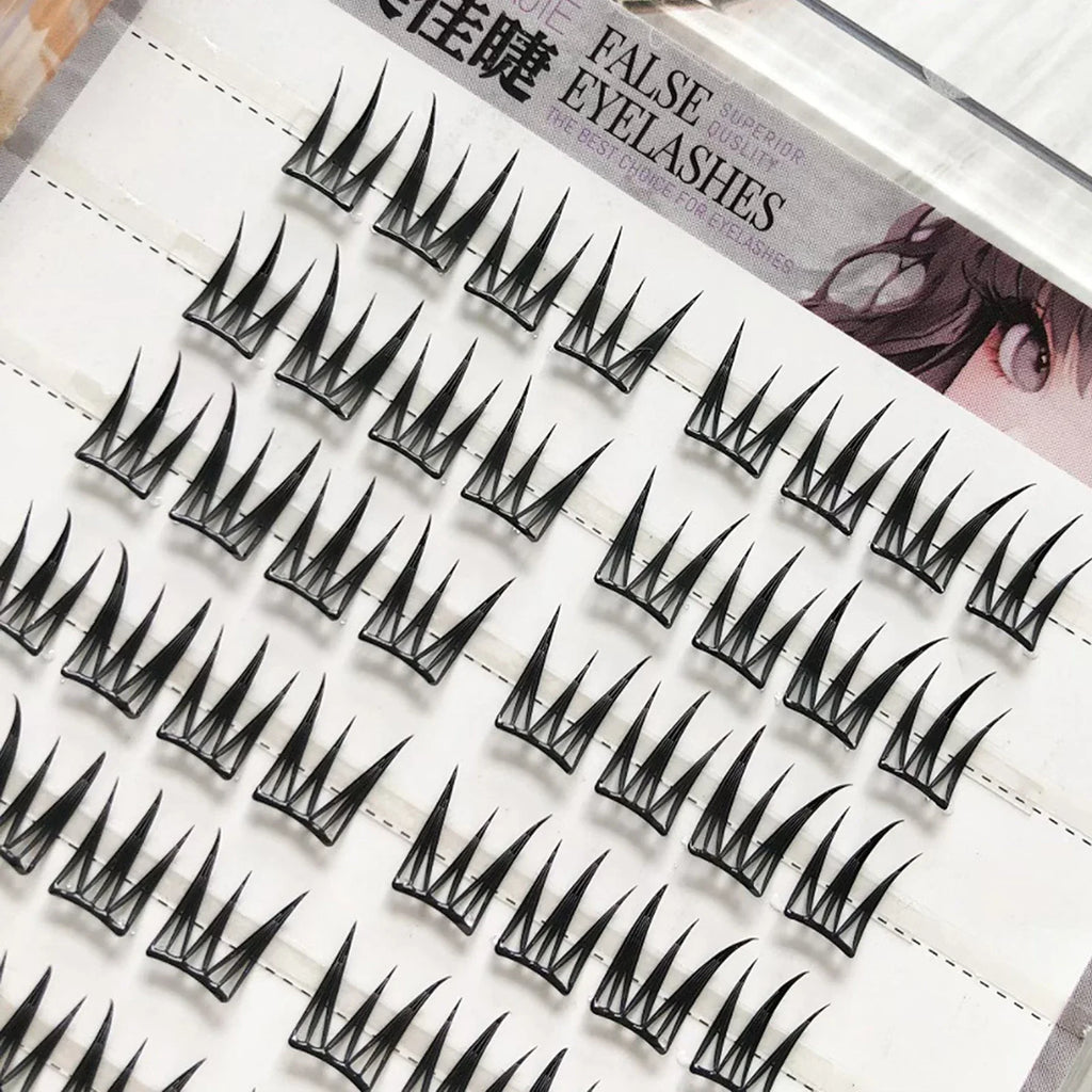 V-Shape Fluffy Cluster False Eyelashes | Natural Curly Daily Wear