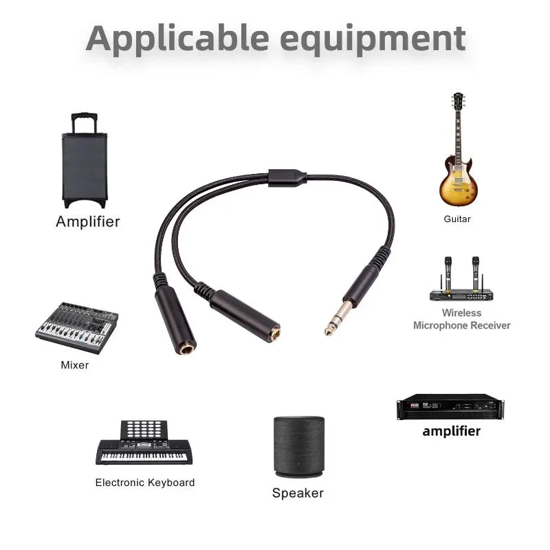 Dual Female Audio Cable Y Splitter 1 Male 2 Earphone Headset
