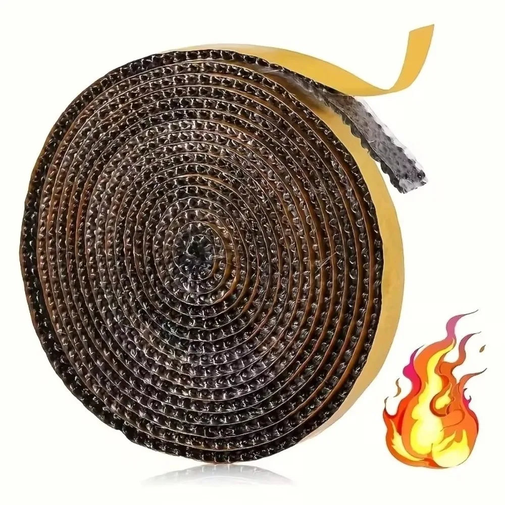 Self Adhesive Fireplace Seal Rope Fiberglass Heat Resistant Door