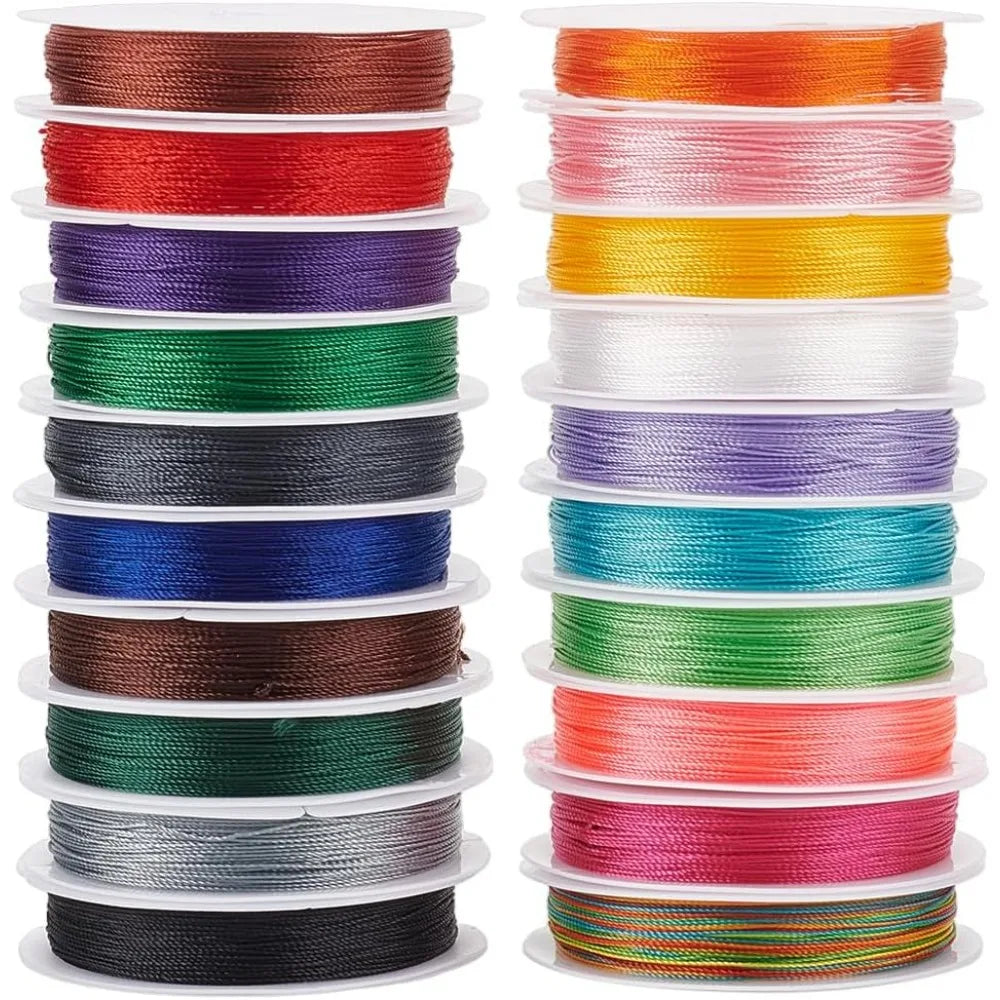 20 Colors 219 Yards Beading String – 0.4mm Knotting Cord Set