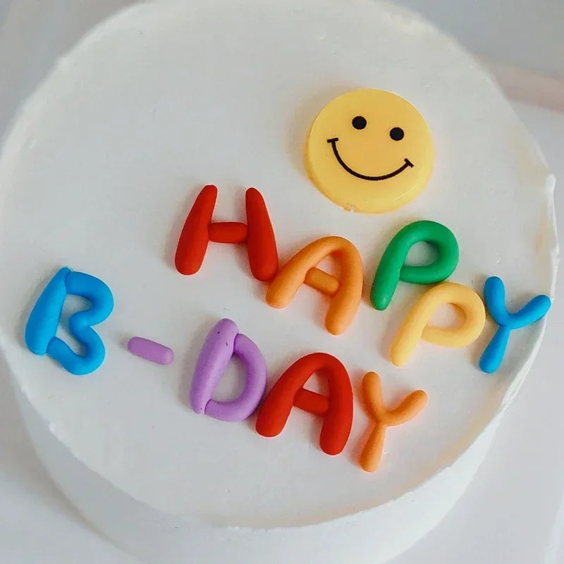 Cake Topper English Letters Happy Birthday Ins Colorful Rainbow Kids