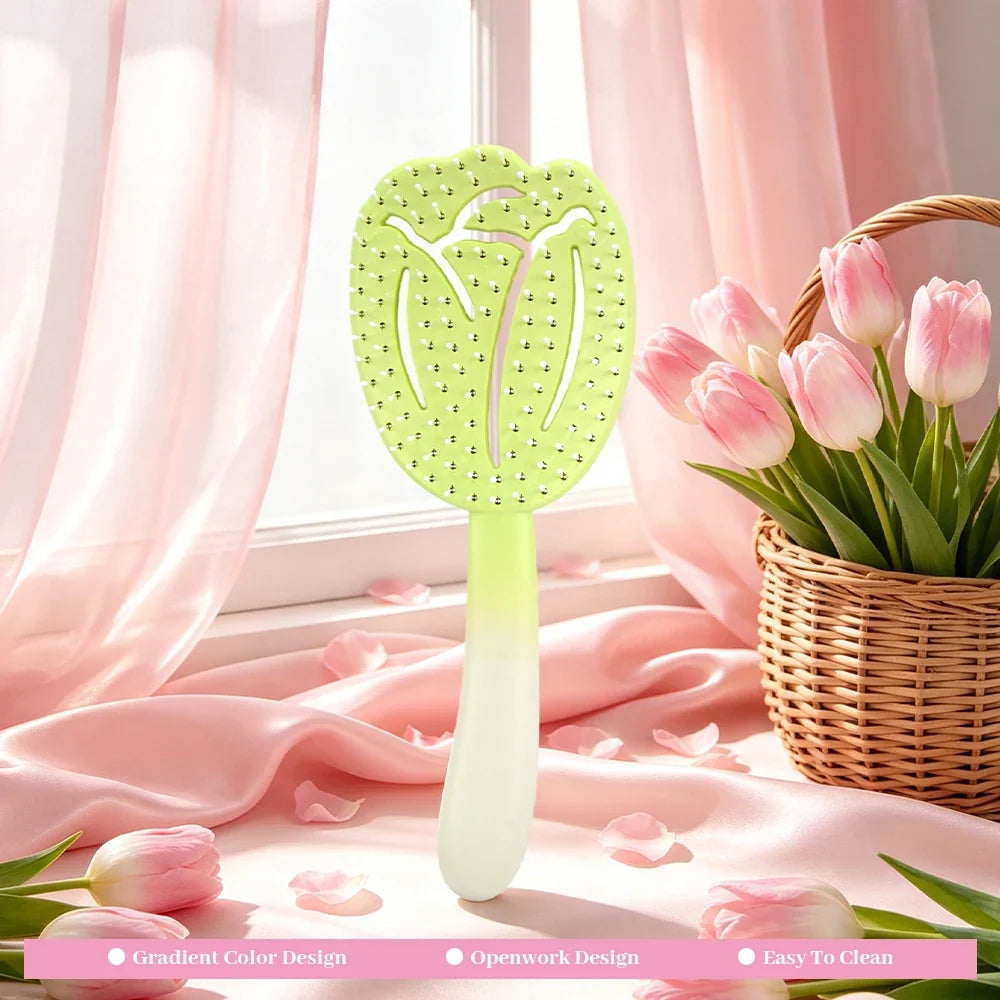 Gradient Tulip Hollow Air Cushion Comb – Dry & Wet Hair