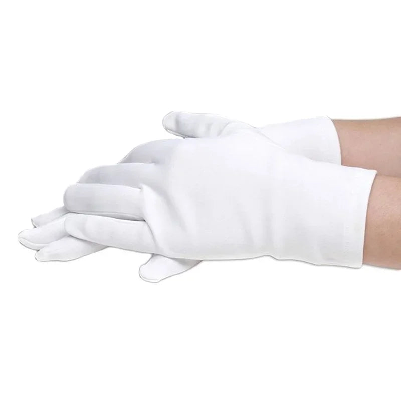 White Satin Kids Gloves – Flower Girl Wedding & Party Gloves