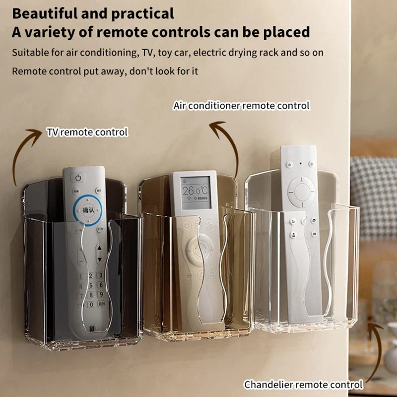 Wall Mount Phone & Remote Control Holder Storage Box