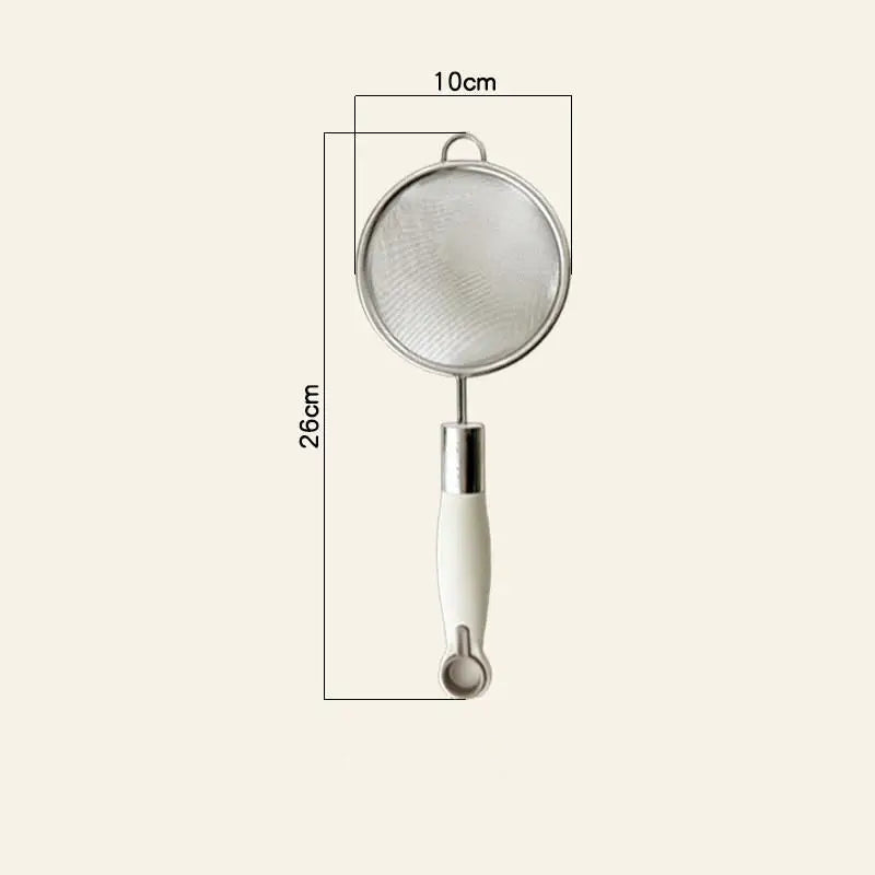 Stainless Steel Mesh Filter Spoon Plastic Handle Juice Soybean Milk