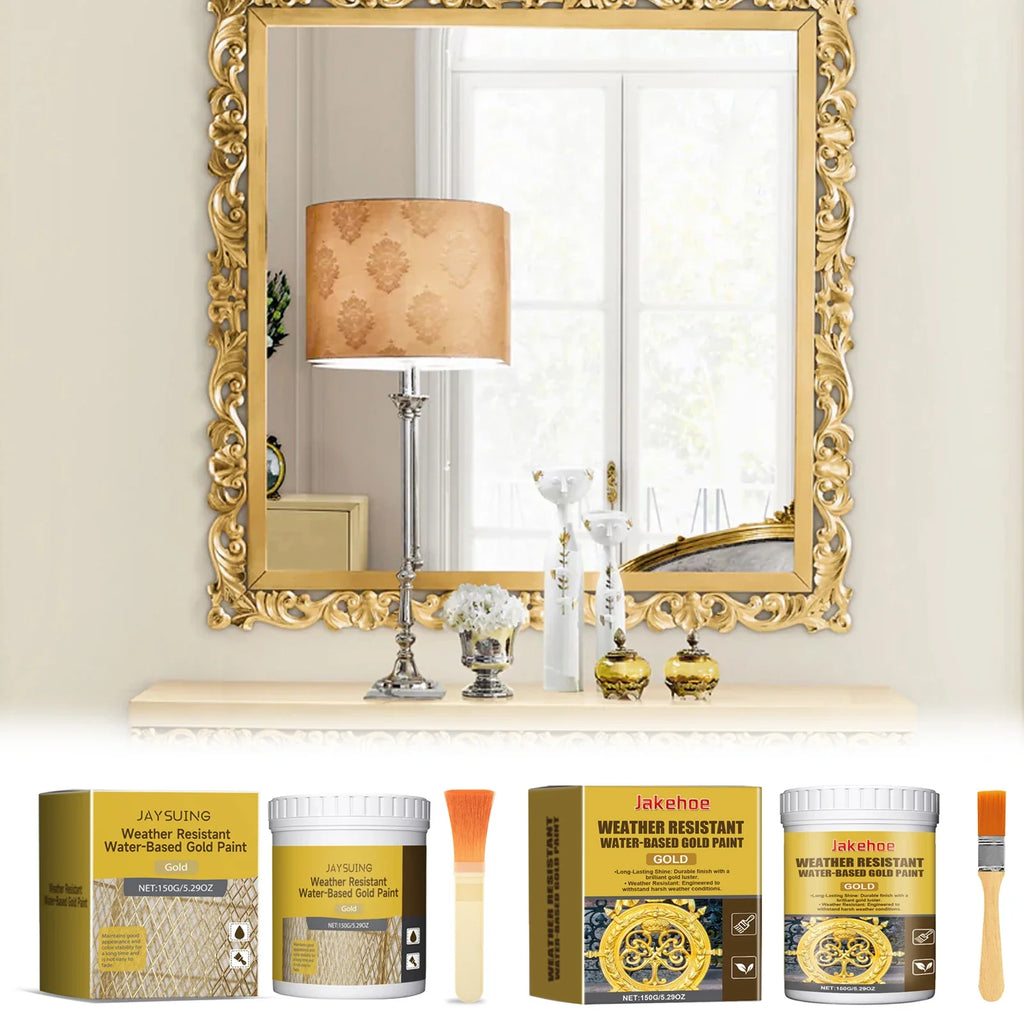 Water-Based Metallic Gold Paint | Outdoor Anti-Corrosion Finish