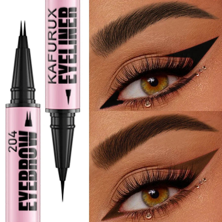 KAFURUX 2-in-1 Waterproof Eyebrow & Eyeliner Pen – 4 Colors