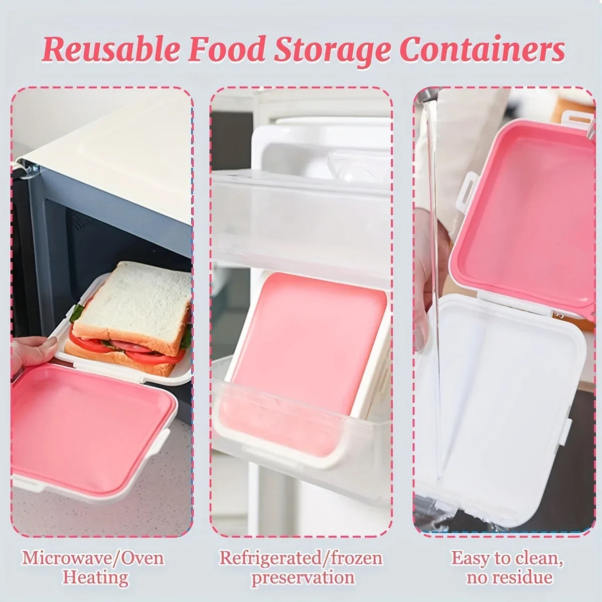 Sandwich Containers Silicone Storage Box Lunch Travel Snap-off Fruit