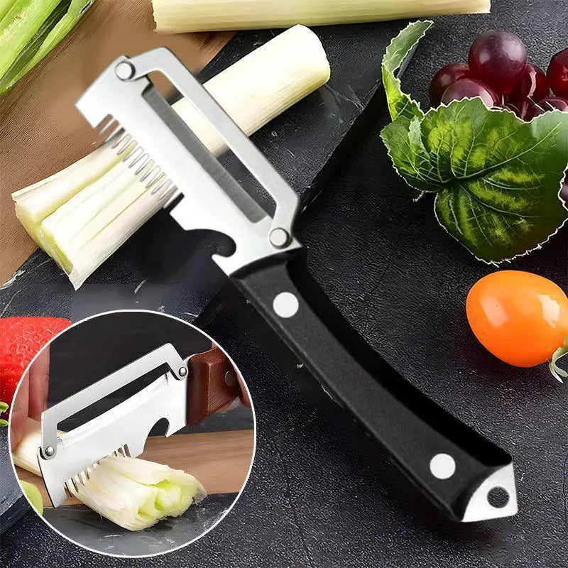 Multi-Functional Vegetable Peeler with Wooden Handle