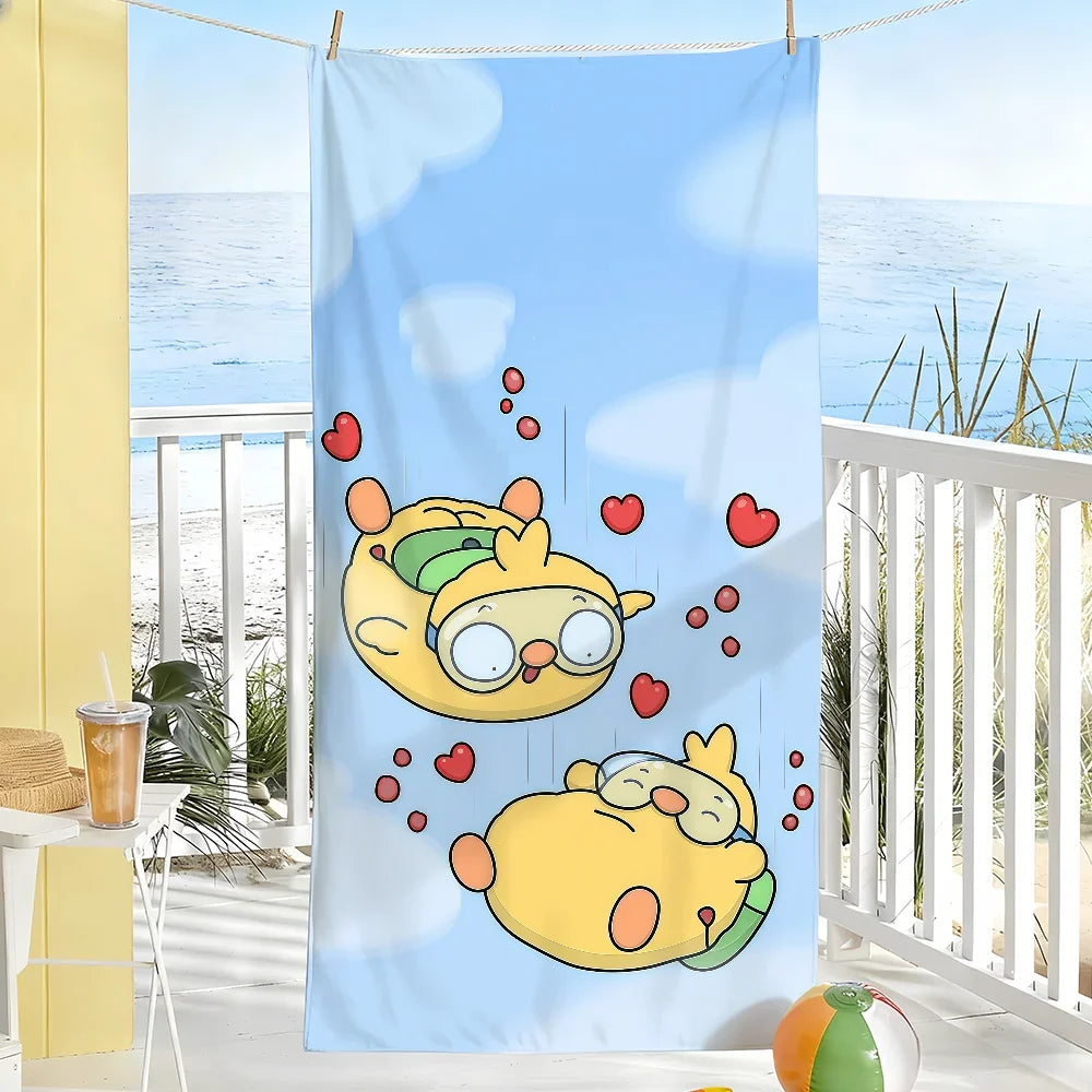 Cartoon Print Quick-Dry Beach & Bath Towel | Multi-Use