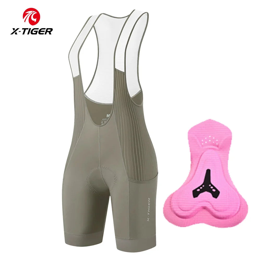 X-TIGER Women's 5D Padded Cycling Bib Shorts | UV Protection