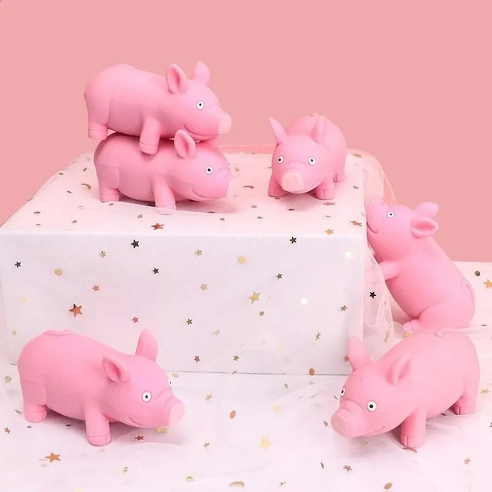 Stress Relief Kawai Pink Pig Figurines Miniature Pet Antistress