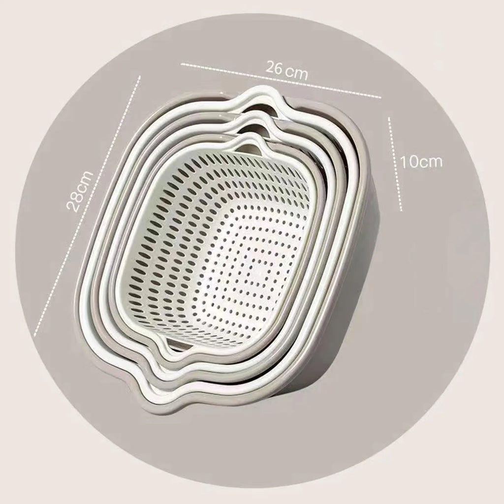 Stackable Vegetable Washing Strainer & Drain Basket Set