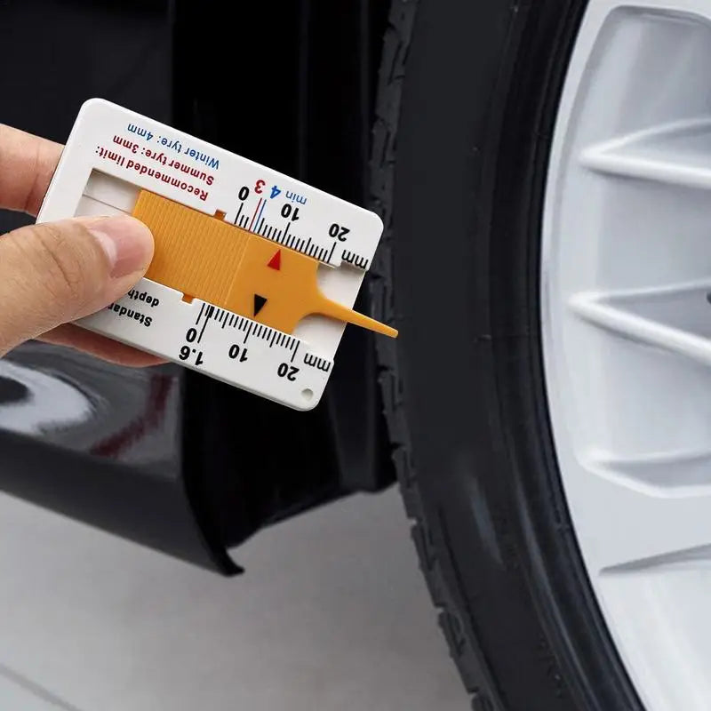 0- Tyre Tread Depth Depthometer Gauge Caliper Plastic Ruler Car Wheel