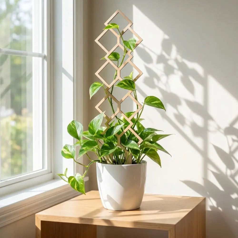 Wooden Plant Trellis | Geometric Climbing Vine Support Frame