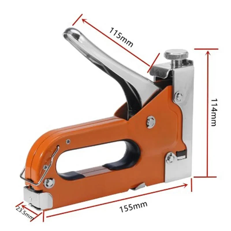 Heavy Duty 3-in-1 Manual Staple Gun Brad Nailer Alloy Steel