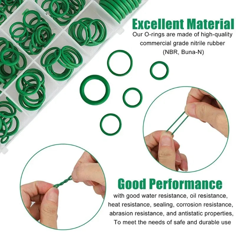 270Pcs O-Ring Seal Kit – Rubber Seals for Auto AC Systems