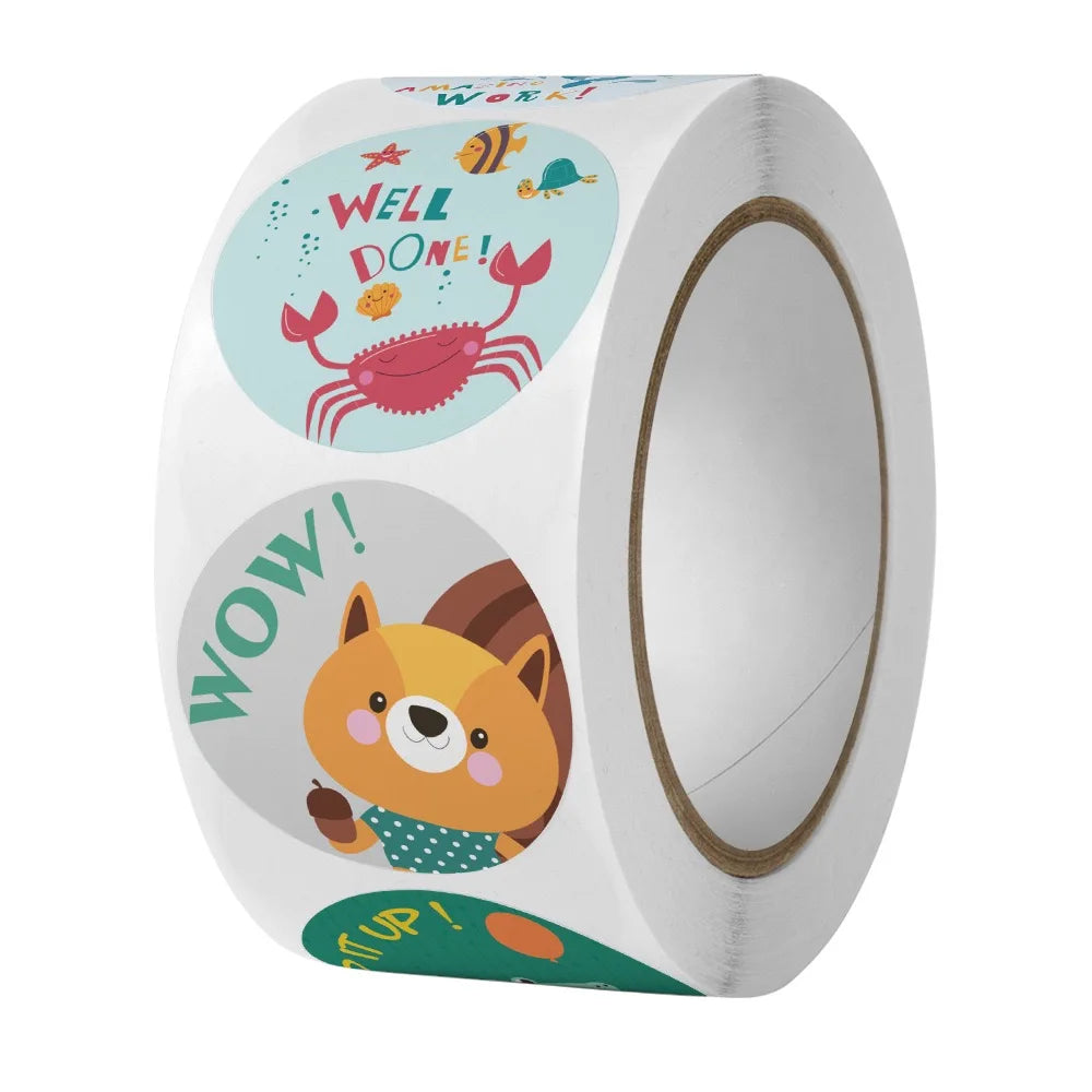 Roll Sticker Reward Encouragement Pattern Teacher Cartoon
