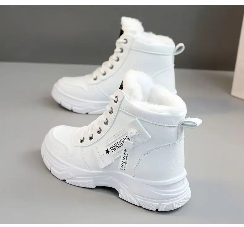 Women's Winter Snow Ankle Boots – Lace-Up Warm Casual Shoes