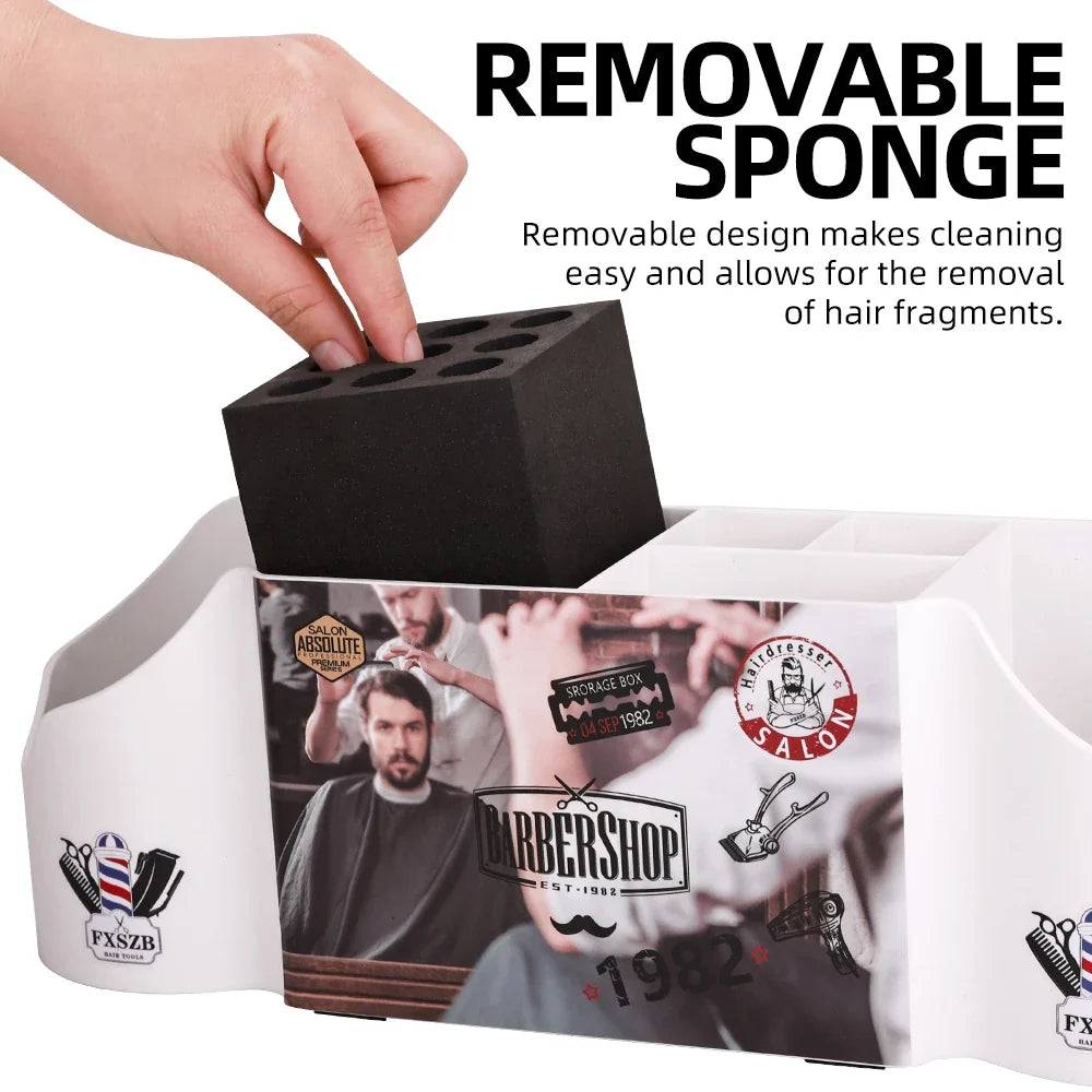 Salon Tool Organizer – Desktop Barber Storage Box for Scissors