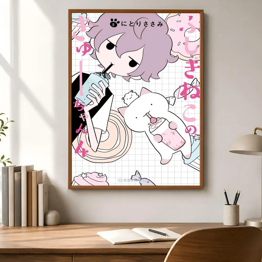 Wonder Cat Kyuu-chan PVC Peel-and-Stick HD Wall Poster