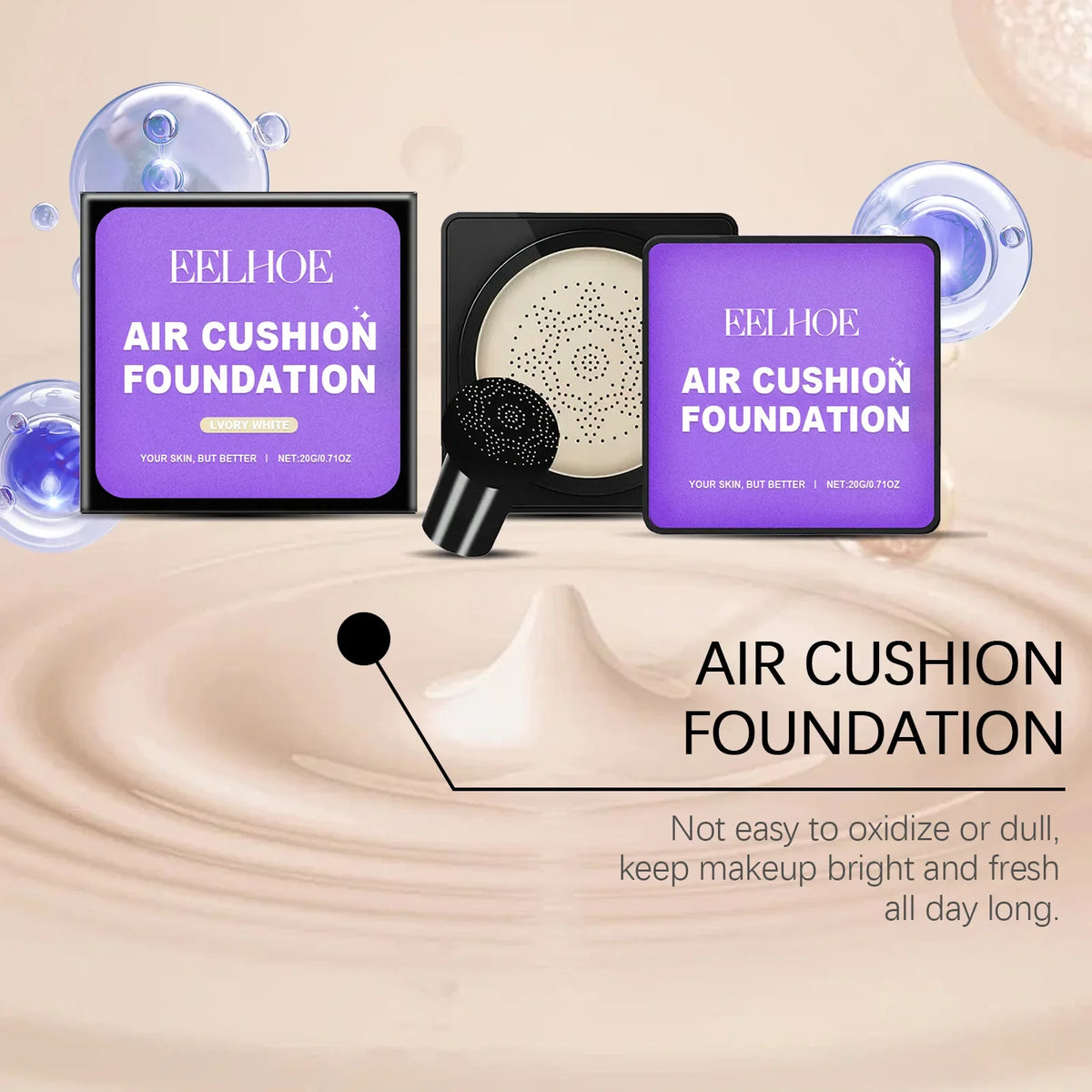 EELHOE Mushroom Head Air Cushion Foundation – Full Coverage