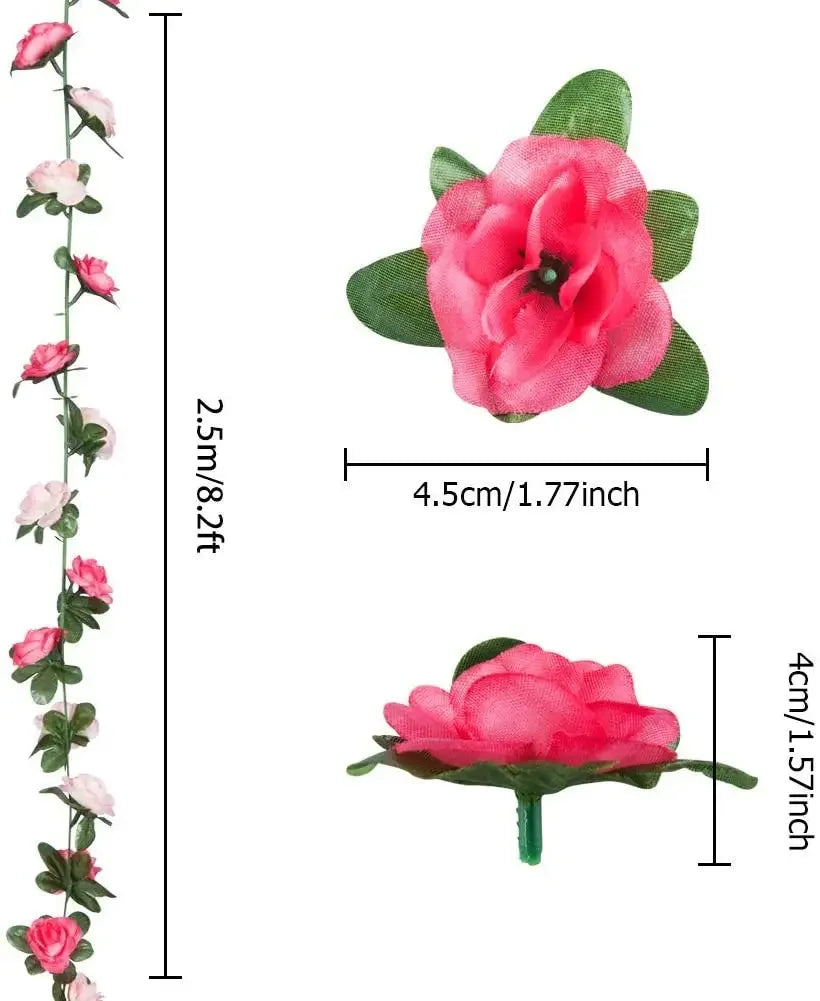 Artificial Silk Rose Vine Garland | Wedding & Home Wall Decor