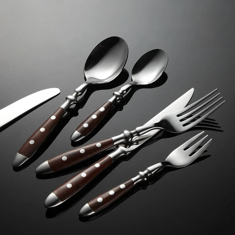 6-Piece Stainless Steel Flatware Set – Knife, Fork & Spoon