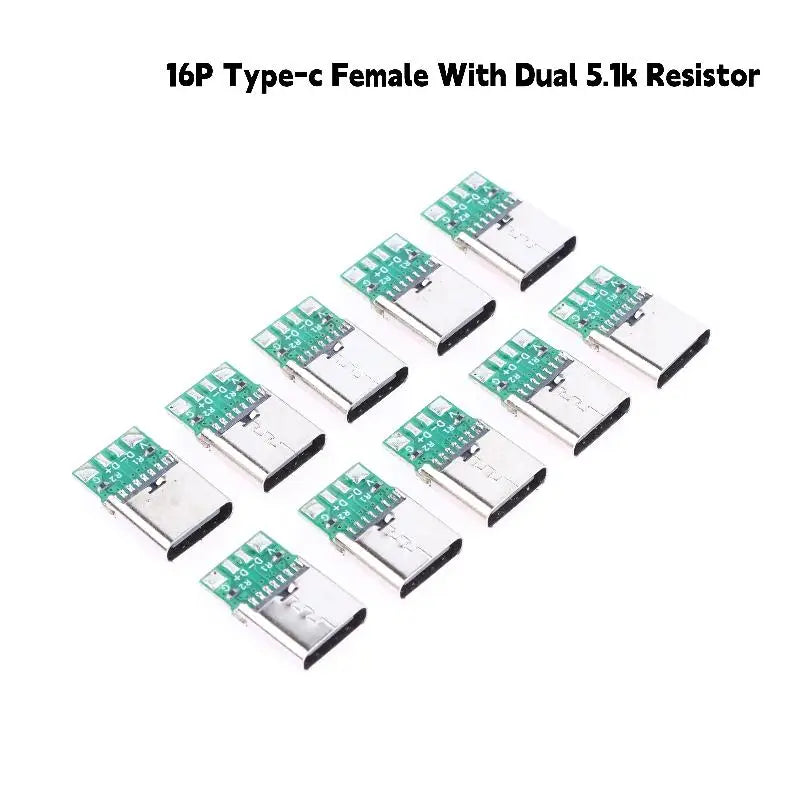 5 16Pin Usb Electric Terminals Welding DIY Data Cable Support PCB