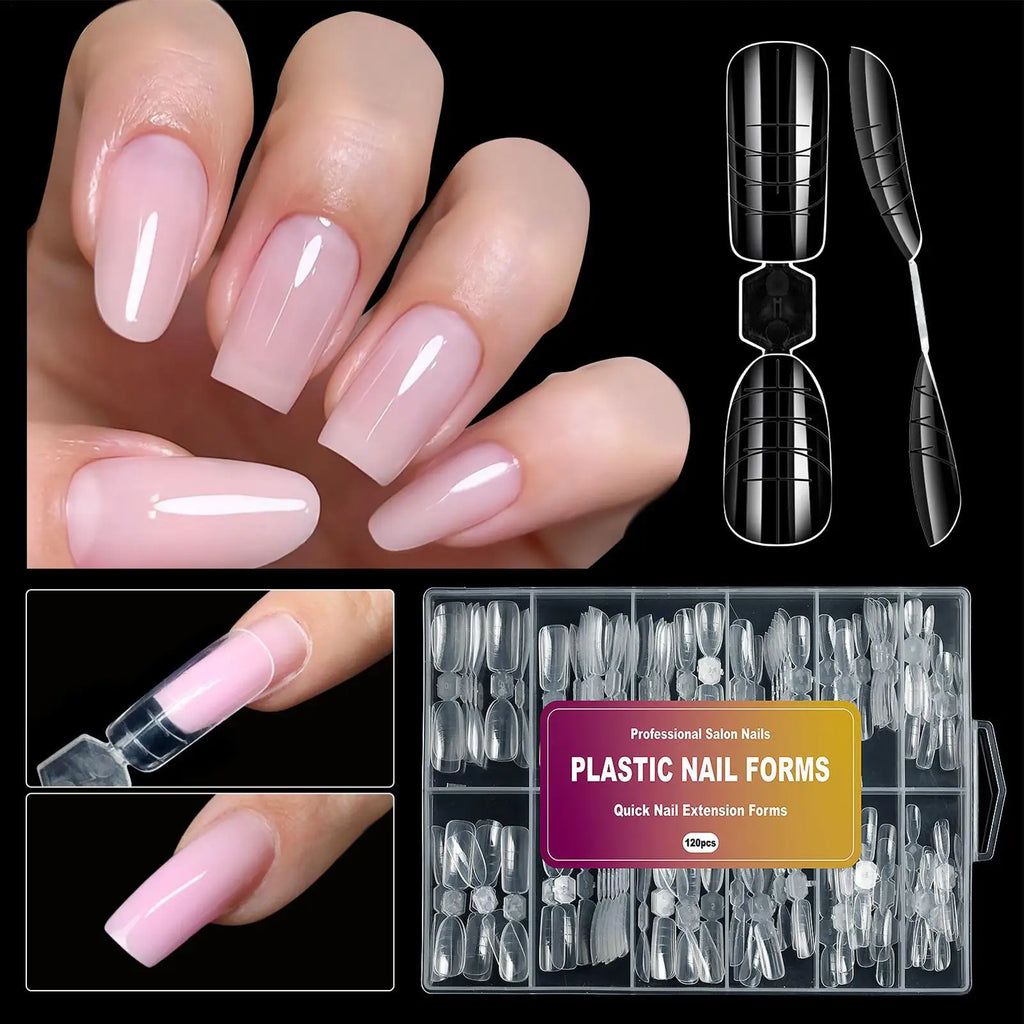 120pcs Reusable Nail Extension Forms | 12 Sizes Builder Molds