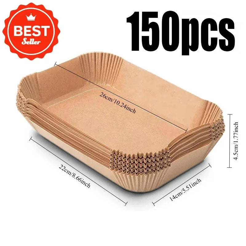 Disposable Air Fryer Liner Paper | Non-Stick Baking Mat 50/100 Pk