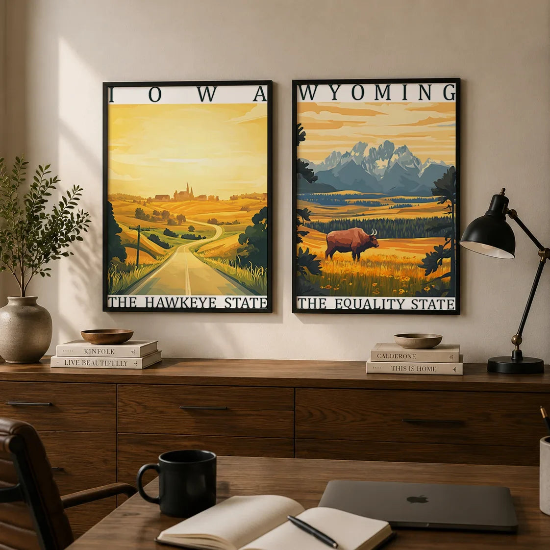 Vintage Retro Landscape Canvas Wall Art – American Landmark Print