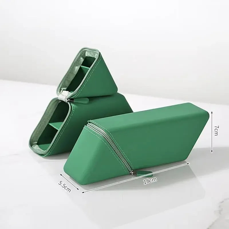 Silicone Pencil Case Large Capacity Triangular Stand-Up Pen Holder