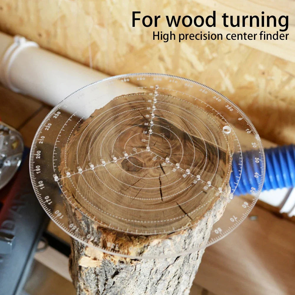 Acrylic Round Center Finder Compass | Wood Turning Layout Tool