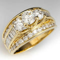Huitan Women's CZ Engagement Ring – Brass Wedding Band T0954