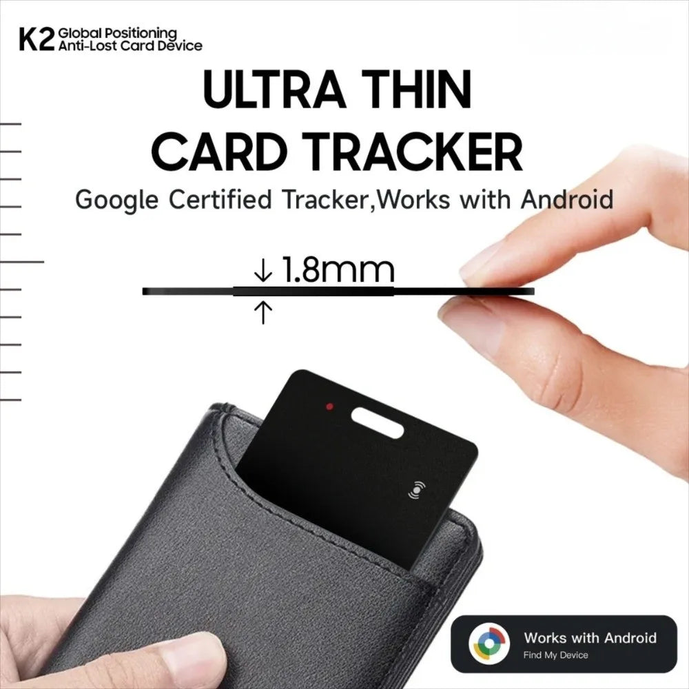 IP68 Wallet Tracker Card – Wireless Charge & Google Find Hub