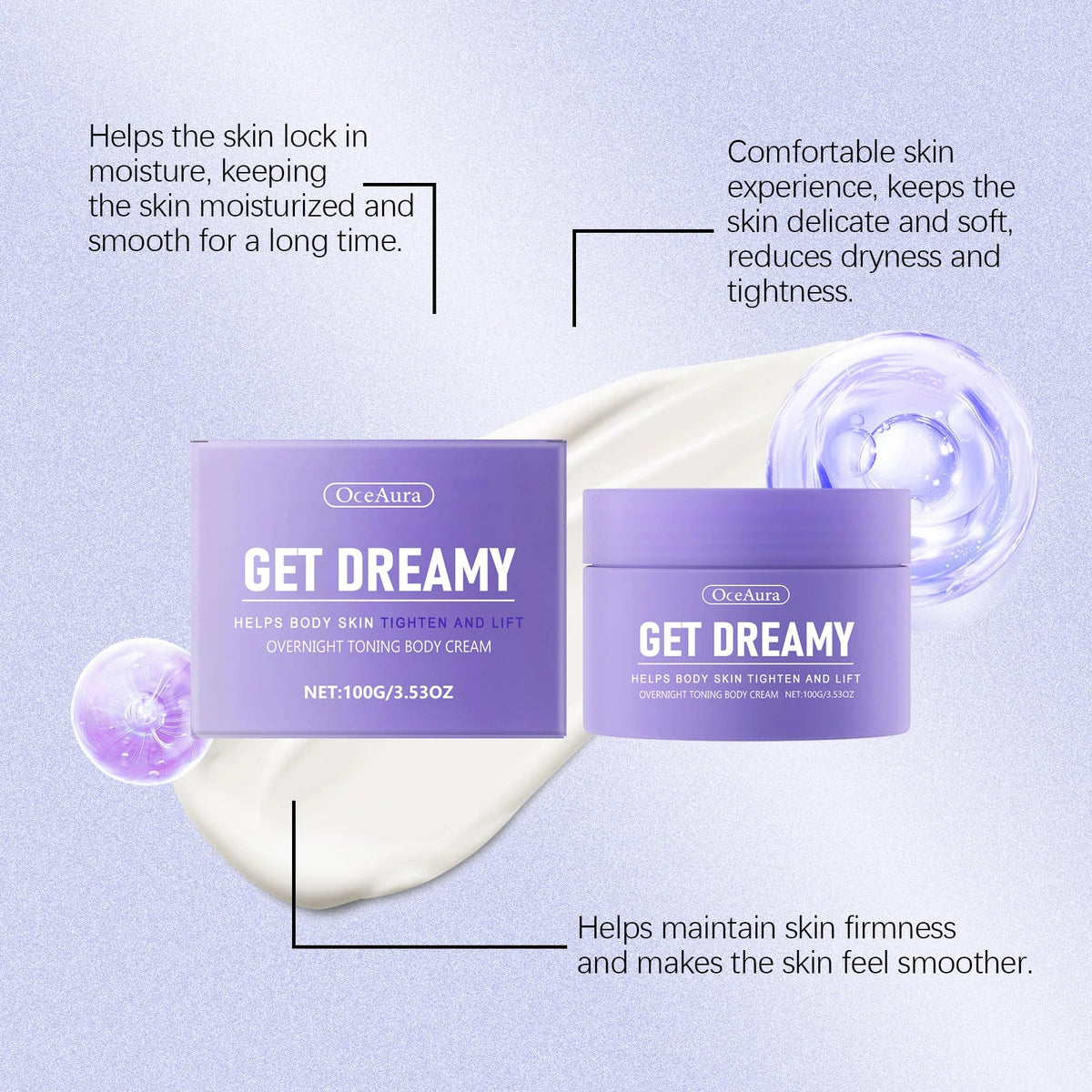 OceAura Overnight Firming Body Cream – Toning Whip All Skin