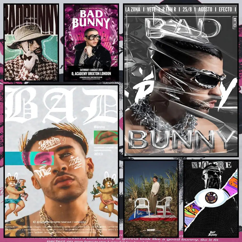Bad Bunny Album Poster – Waterproof Self-Adhesive Wall Art
