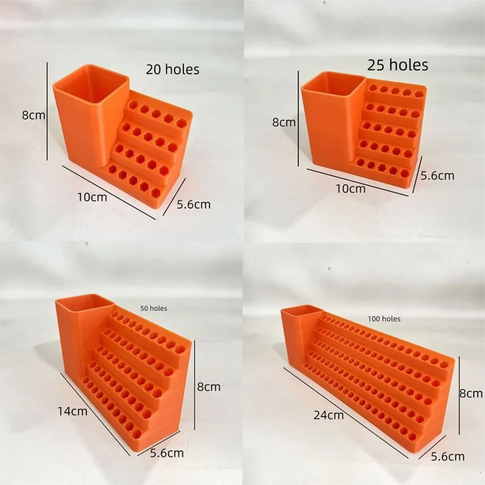 Hex Screwdriver Bit Organizer Rack – 20 to 100 Holes | Plastic