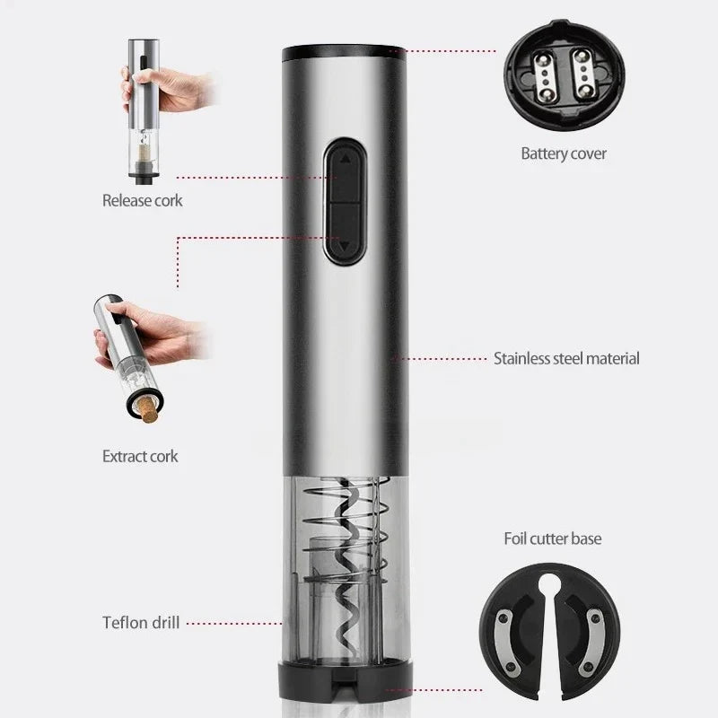 Electric Wine Opener – Rechargeable Automatic Corkscrew & Foil Cutter
