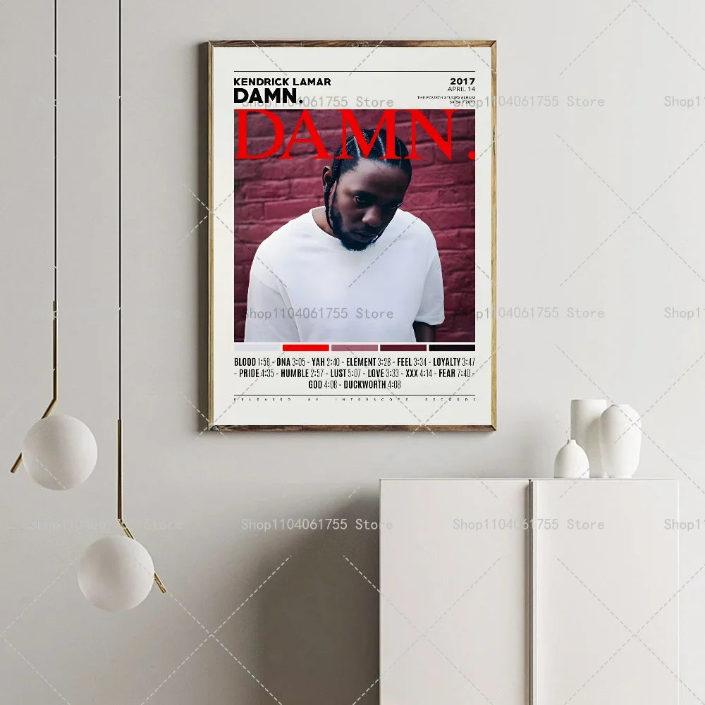 Kendrick Lamar DAMN Hip Hop Poster – Wall Art Sticker