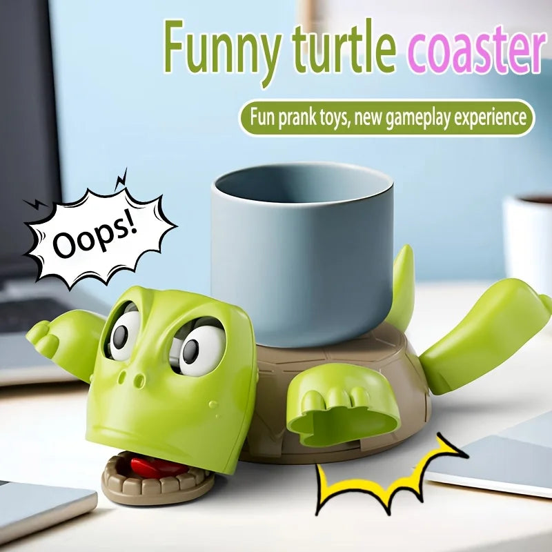 Funny Turtle Coaster Oops Sound Interactive Prank Toy Desk Novelty