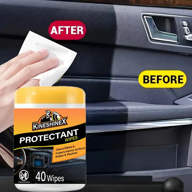 40-Pack Car Interior Wet Wipes – Dashboard, Seats & Trim