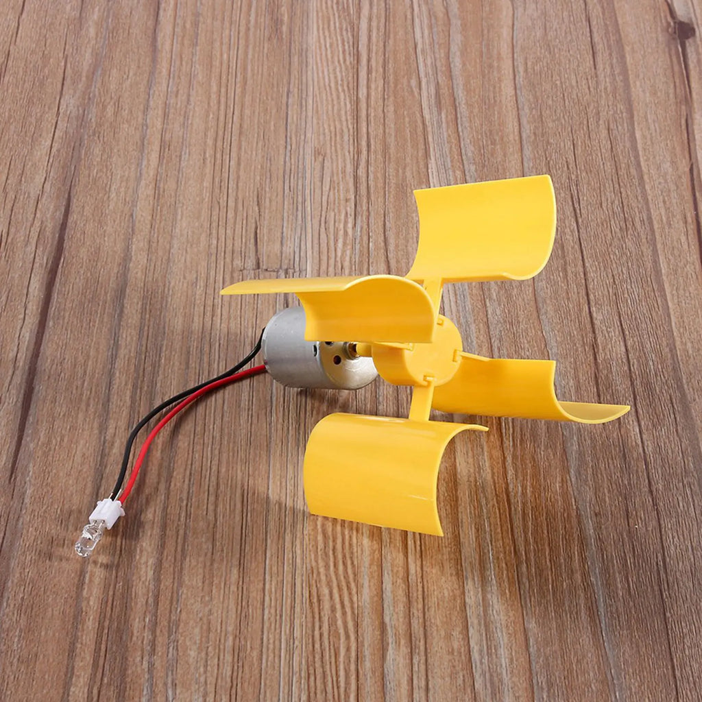 DIY Small Motor Vertical Wind Turbines Blades Breeze Electricity
